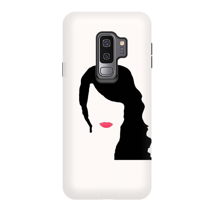 Galaxy S9 plus StrongFit Woman Face Minimal Art 03 by Creativeaxle