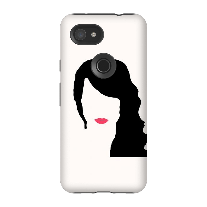 Pixel 3A StrongFit Woman Face Minimal Art 03 by Creativeaxle