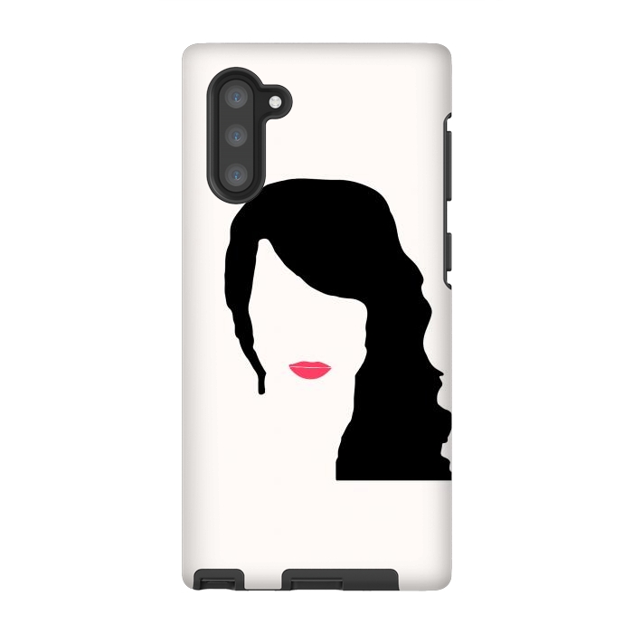 Galaxy Note 10 StrongFit Woman Face Minimal Art 03 by Creativeaxle