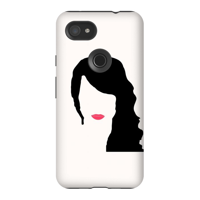 Pixel 3AXL StrongFit Woman Face Minimal Art 03 by Creativeaxle