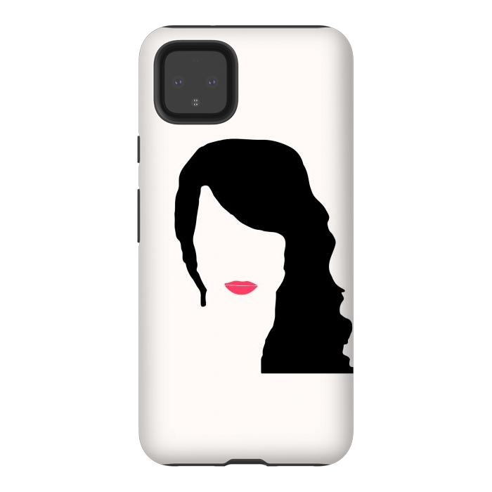Pixel 4XL StrongFit Woman Face Minimal Art 03 by Creativeaxle