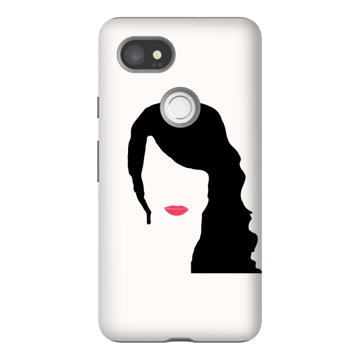 Pixel 2XL StrongFit Woman Face Minimal Art 03 by Creativeaxle