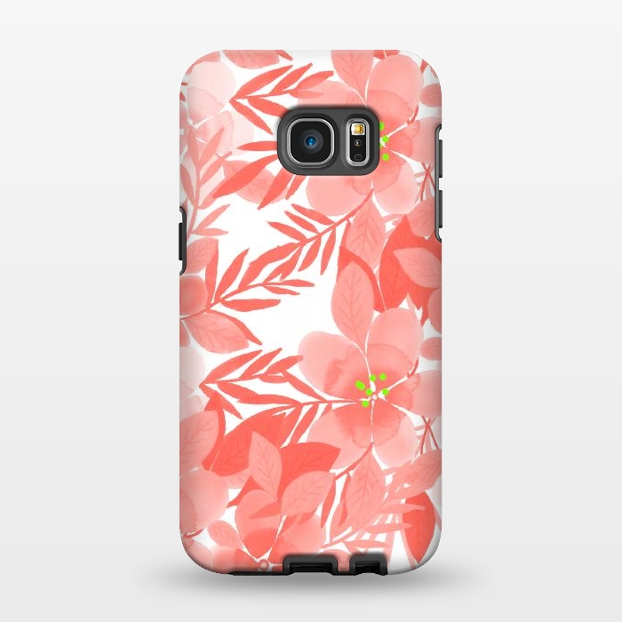 Galaxy S7 EDGE StrongFit Peach Blossom Flowers by Josie