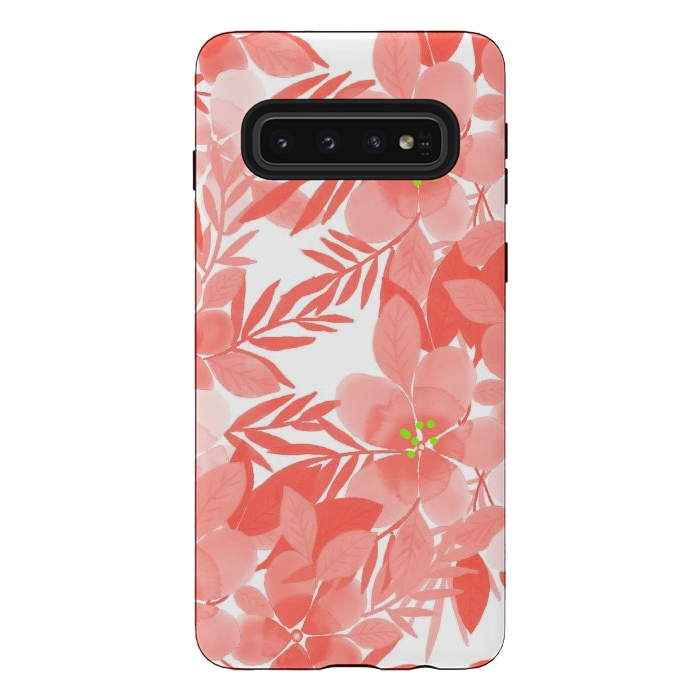 Galaxy S10 StrongFit Peach Blossom Flowers by Josie