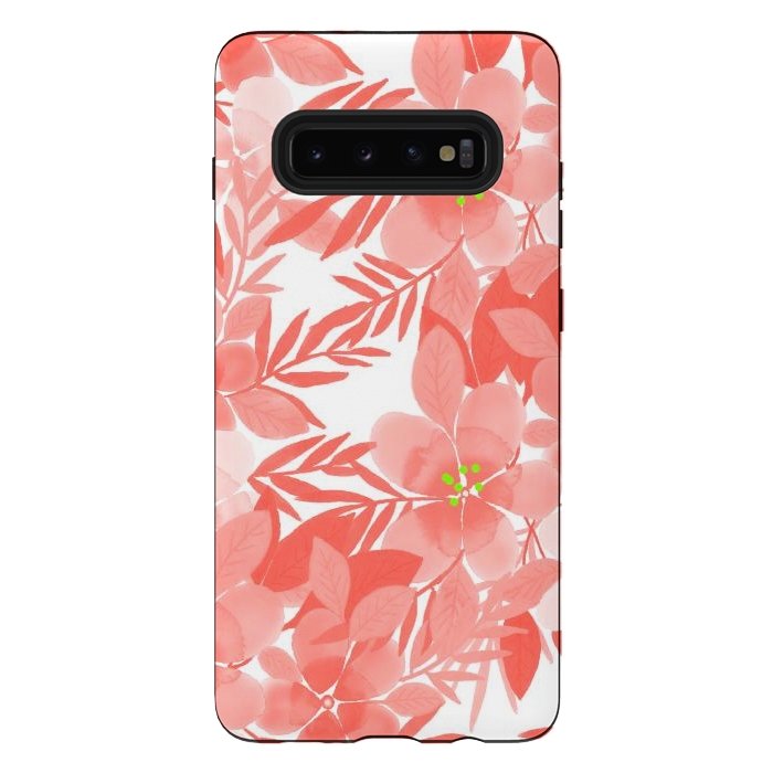 Galaxy S10 plus StrongFit Peach Blossom Flowers by Josie