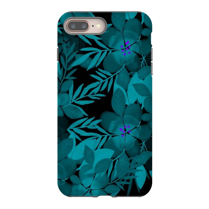iPhone 7 plus StrongFit Blue watercolor flowers by Josie