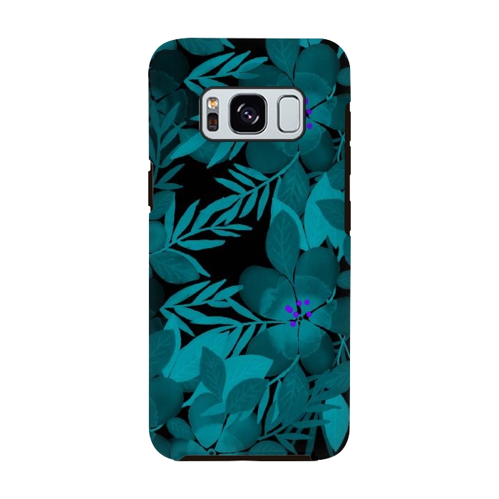 Galaxy S8 StrongFit Blue watercolor flowers by Josie