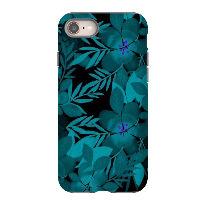 iPhone 8 StrongFit Blue watercolor flowers by Josie