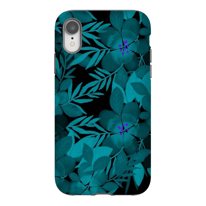 iPhone Xr StrongFit Blue watercolor flowers by Josie