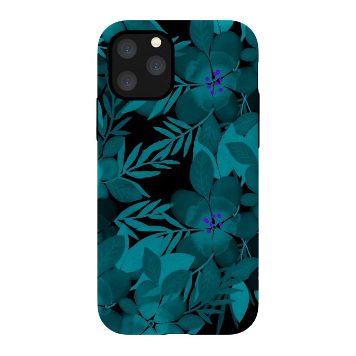 iPhone 11 Pro StrongFit Blue watercolor flowers by Josie