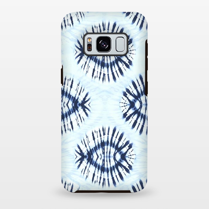Galaxy S8 plus StrongFit Blue indigo tie dye spots by Oana 