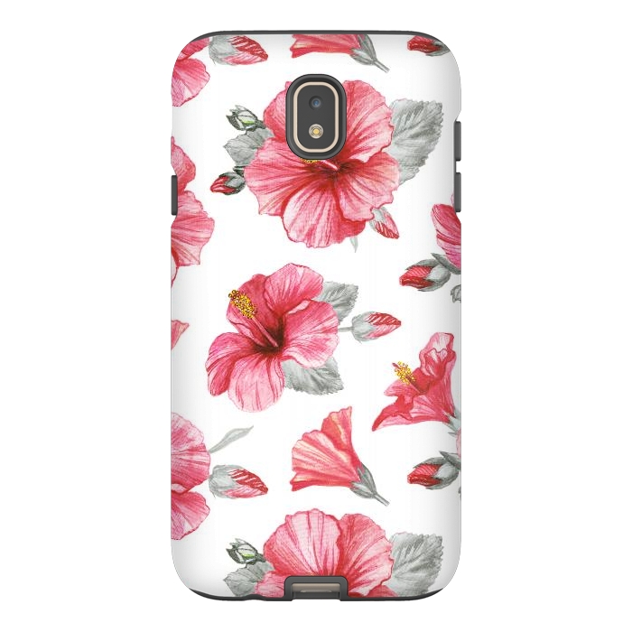 Galaxy J7 StrongFit Watercolor hibiscus flowers by Oana 