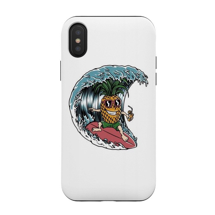 iPhone Xs / X StrongFit Pineapple Surfer by Afif Quilimo