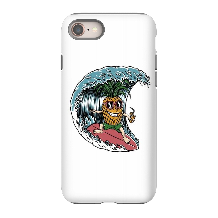 iPhone 8 StrongFit Pineapple Surfer by Afif Quilimo