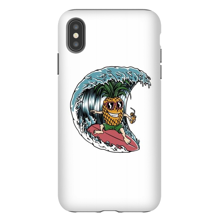 iPhone Xs Max StrongFit Pineapple Surfer by Afif Quilimo