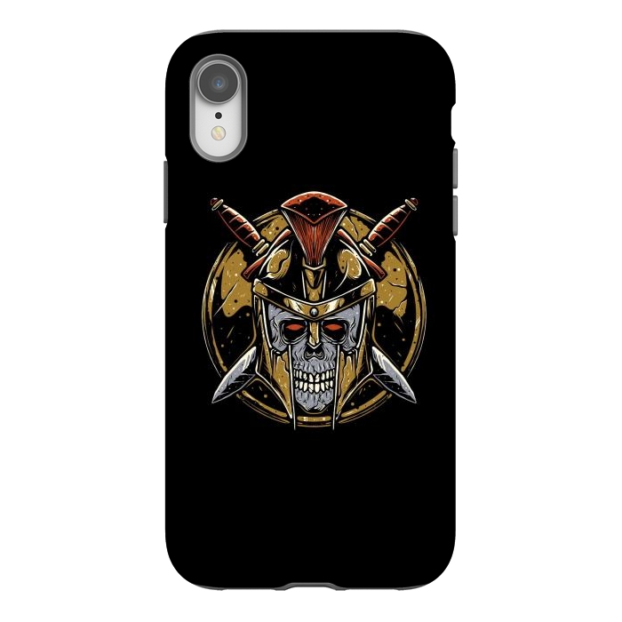 iPhone Xr StrongFit Skull Spartan 1 by Afif Quilimo
