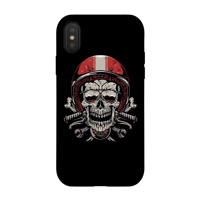 iPhone Xs / X StrongFit Skull Biker 4 by Afif Quilimo