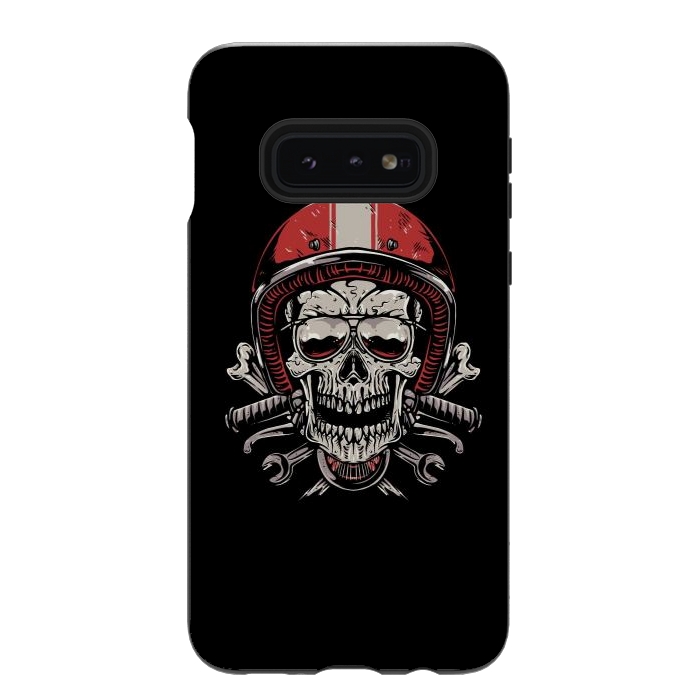 Galaxy S10e StrongFit Skull Biker 4 by Afif Quilimo