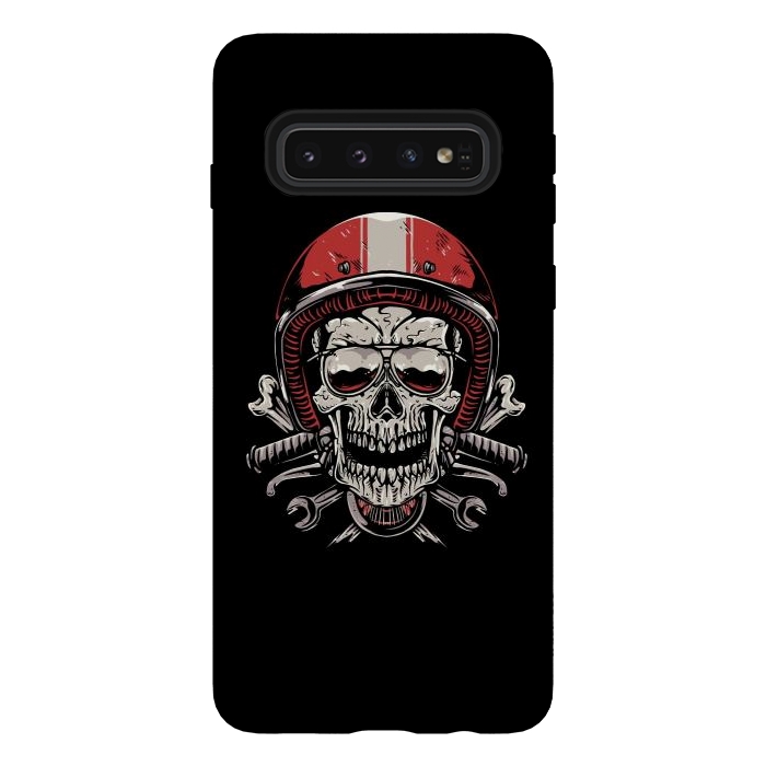 Galaxy S10 StrongFit Skull Biker 4 by Afif Quilimo