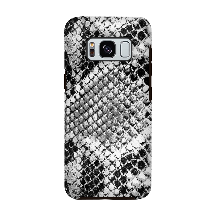 Galaxy S8 StrongFit Black and grey grungy snake skin pattern by Oana 