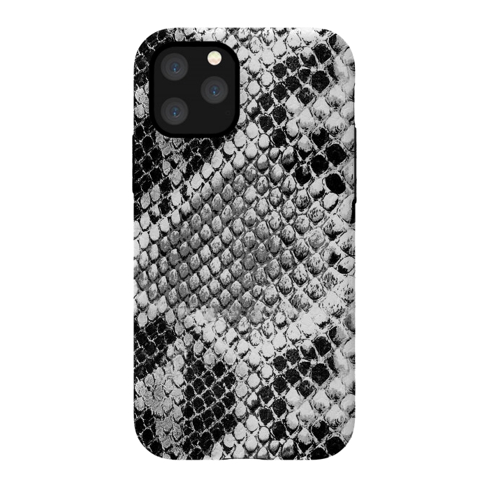 iPhone 11 Pro StrongFit Black and grey grungy snake skin pattern by Oana 