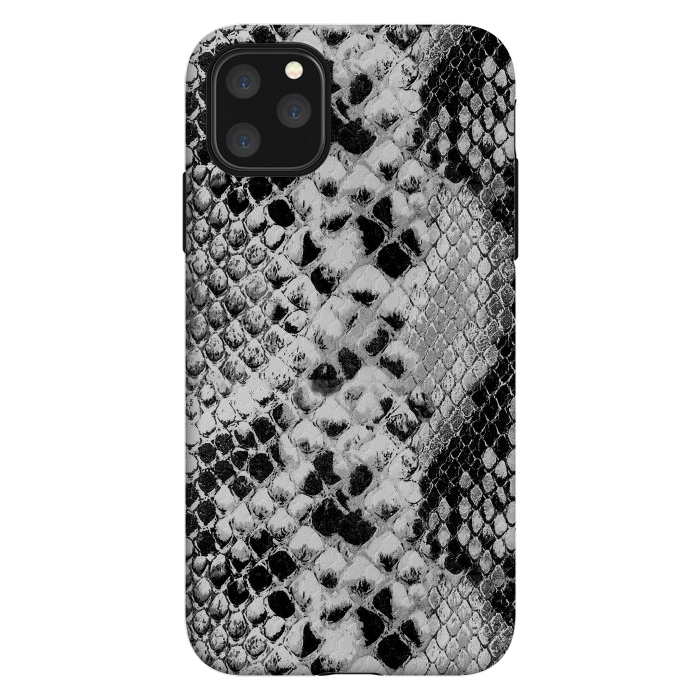 iPhone 11 Pro Max StrongFit Black and grey grungy snake skin pattern by Oana 