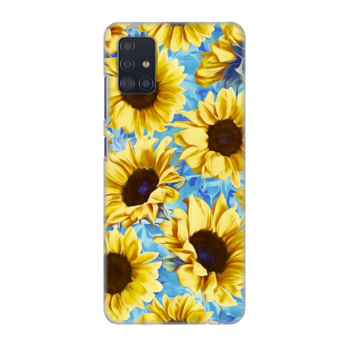 Galaxy A51 SlimFit Dreamy Sunflowers on Blue por Micklyn Le Feuvre