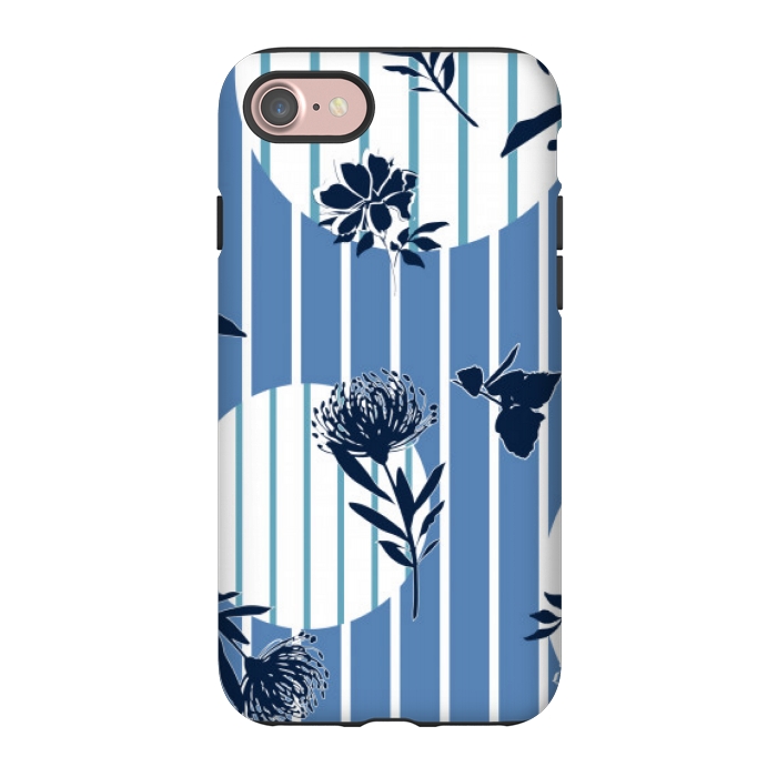 iPhone 7 StrongFit STRIPES TROPICAL BLUE PATTERN by MALLIKA