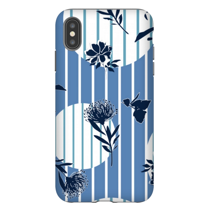 iPhone Xs Max StrongFit STRIPES TROPICAL BLUE PATTERN by MALLIKA