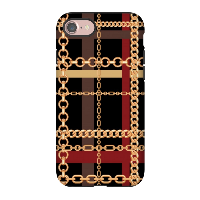 iPhone 7 StrongFit Golden chains red black by MALLIKA