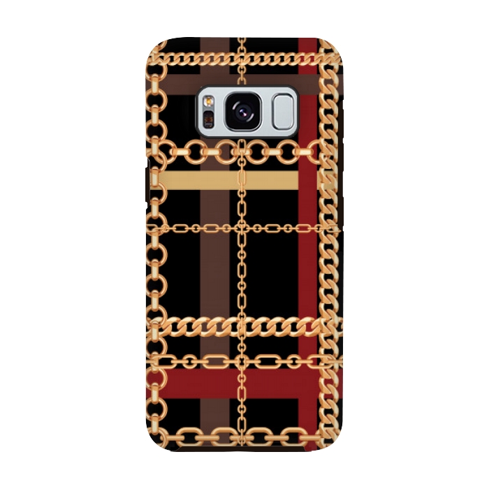 Galaxy S8 StrongFit Golden chains red black by MALLIKA