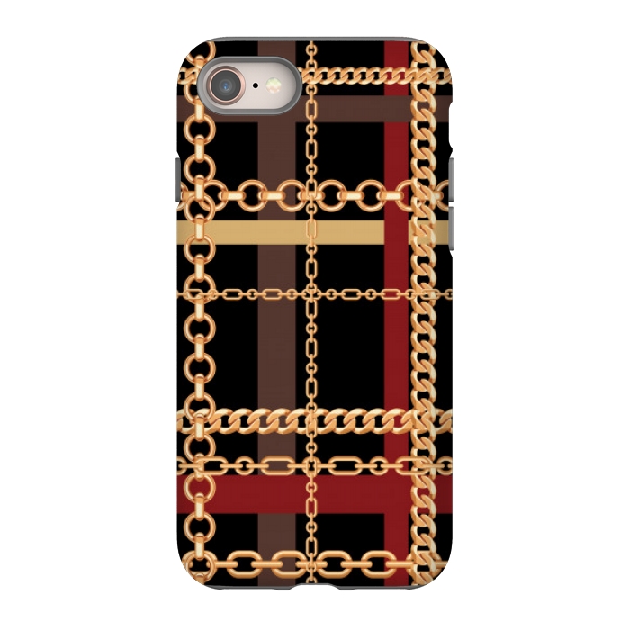 iPhone 8 StrongFit Golden chains red black by MALLIKA