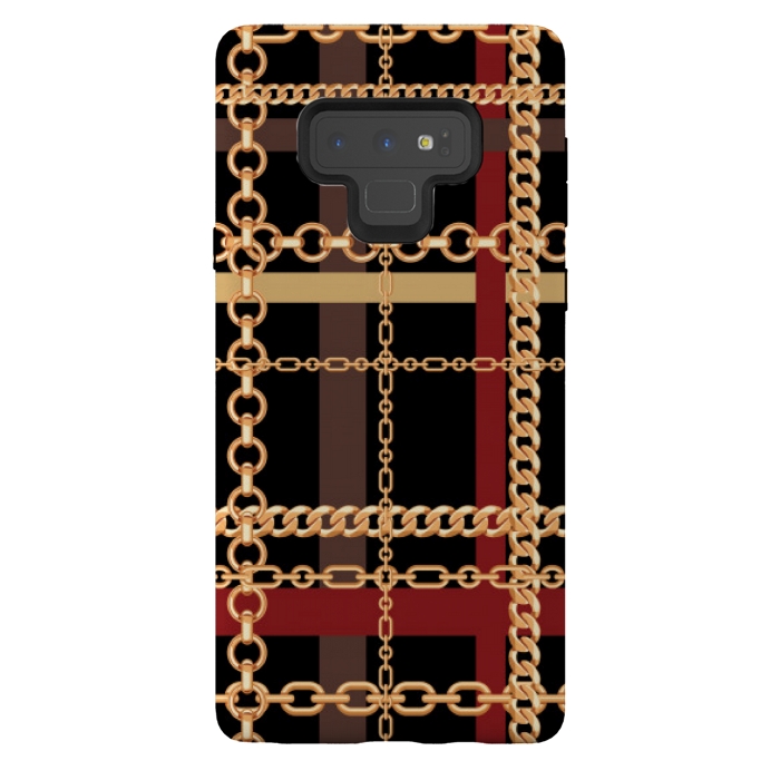 Galaxy Note 9 StrongFit Golden chains red black by MALLIKA