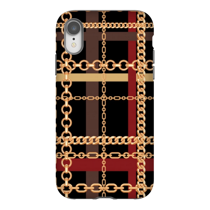 iPhone Xr StrongFit Golden chains red black by MALLIKA