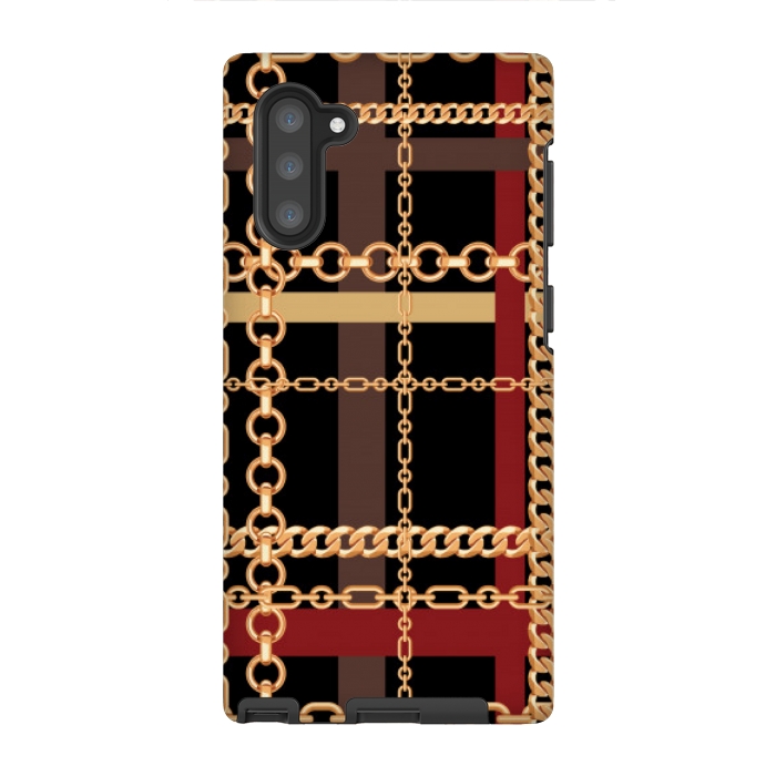 Galaxy Note 10 StrongFit Golden chains red black by MALLIKA