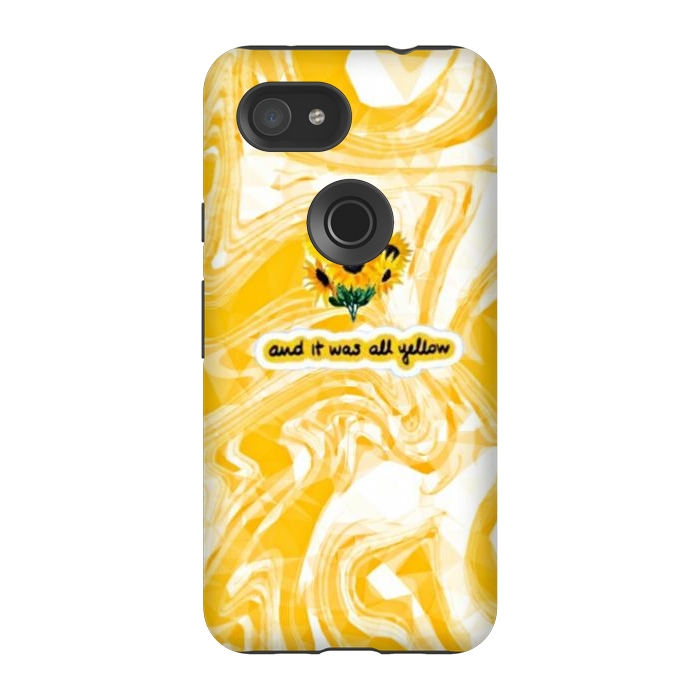 Pixel 3A StrongFit Yellow marble by CAS
