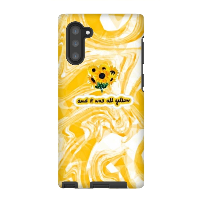 Galaxy Note 10 StrongFit Yellow marble by CAS