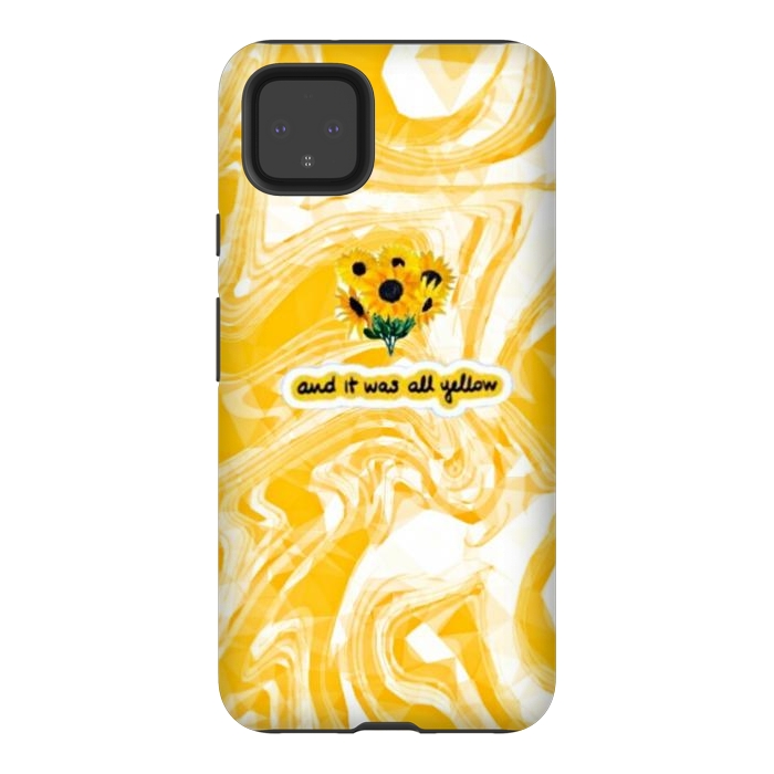 Pixel 4XL StrongFit Yellow marble by CAS