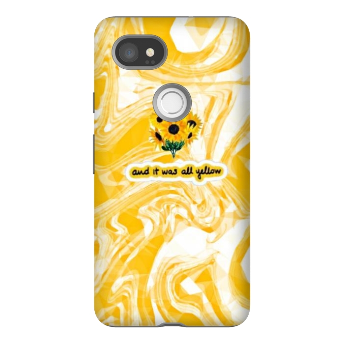 Pixel 2XL StrongFit Yellow marble by CAS