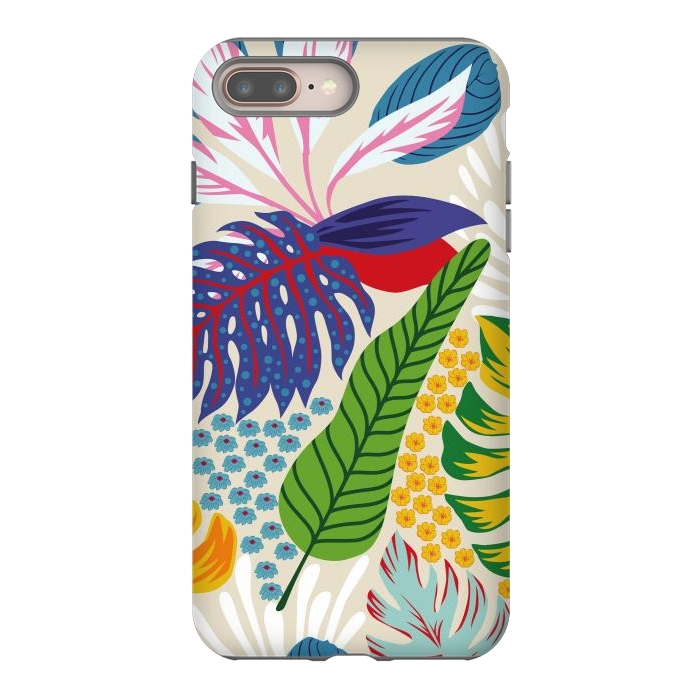 iPhone 7 plus StrongFit Abstract Color Tropical Leaves by ArtsCase