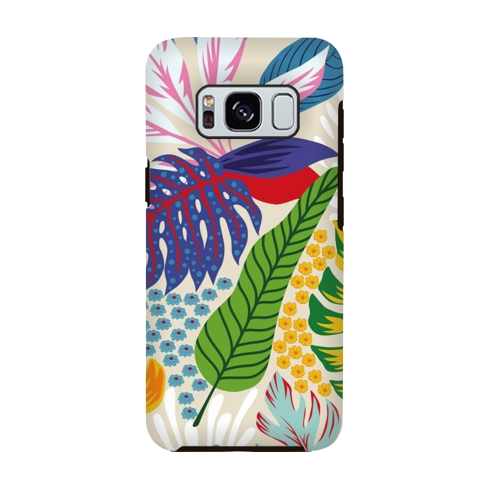 Galaxy S8 StrongFit Abstract Color Tropical Leaves by ArtsCase
