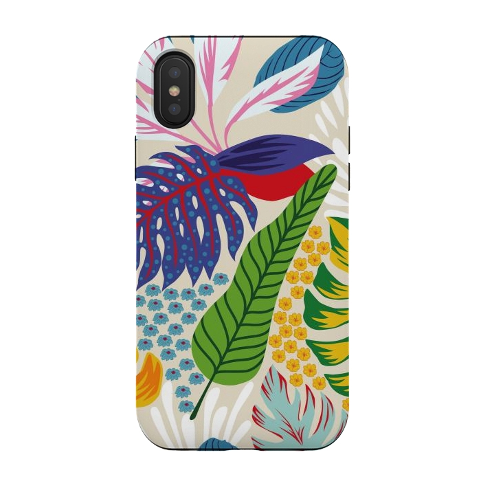 iPhone Xs / X StrongFit Abstract Color Tropical Leaves by ArtsCase