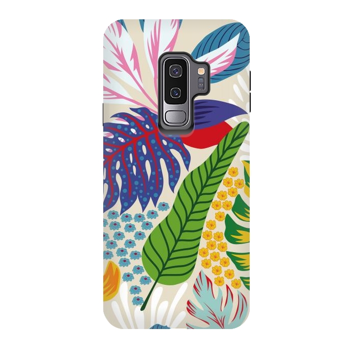 Galaxy S9 plus StrongFit Abstract Color Tropical Leaves by ArtsCase