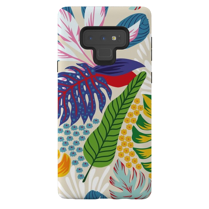 Galaxy Note 9 StrongFit Abstract Color Tropical Leaves by ArtsCase