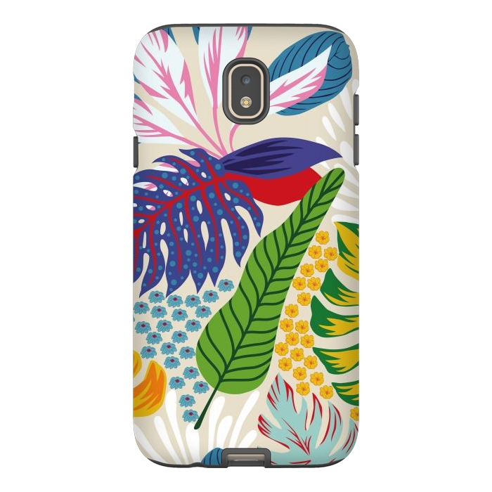 Galaxy J7 StrongFit Abstract Color Tropical Leaves by ArtsCase