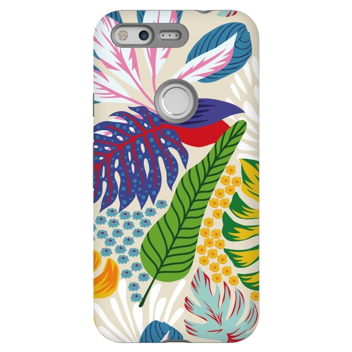 Pixel StrongFit Abstract Color Tropical Leaves by ArtsCase
