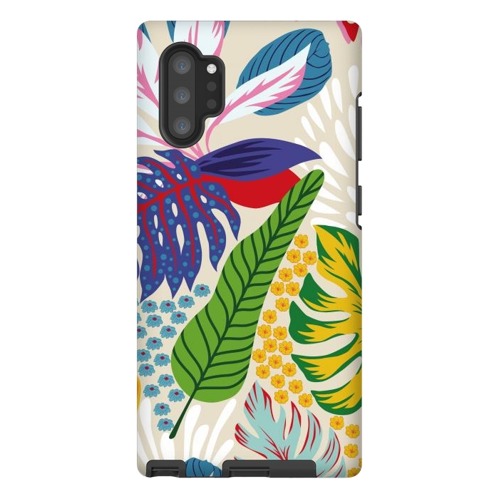 Galaxy Note 10 plus StrongFit Abstract Color Tropical Leaves by ArtsCase