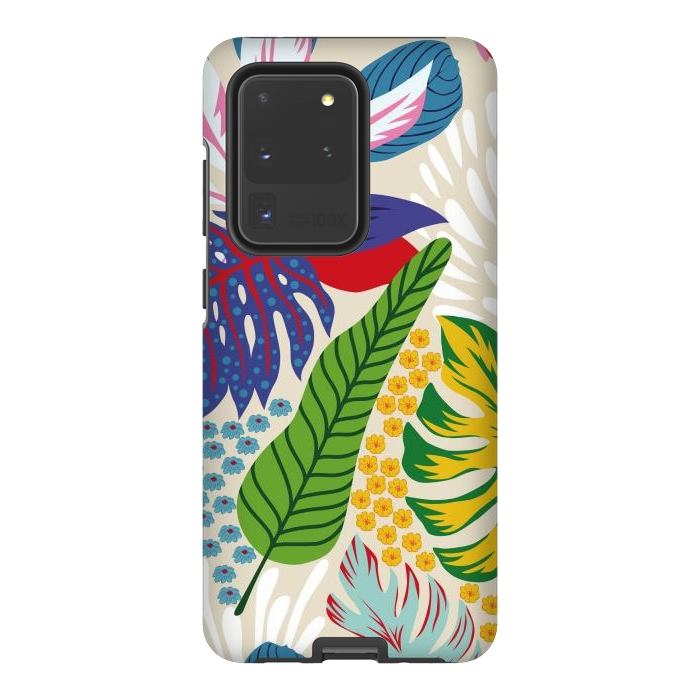 Galaxy S20 Ultra StrongFit Abstract Color Tropical Leaves by ArtsCase