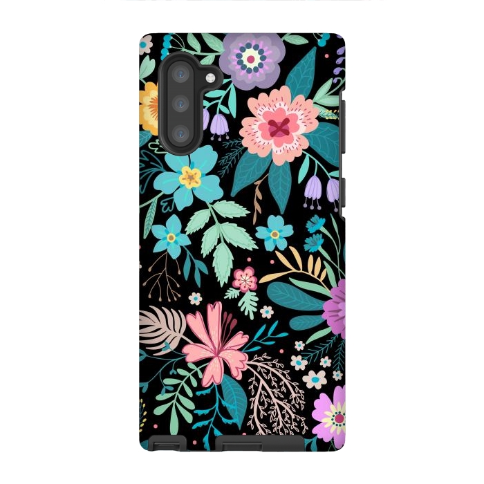 Galaxy Note 10 StrongFit Amazing Floral Pattern With Bright Colorful Flowers by ArtsCase