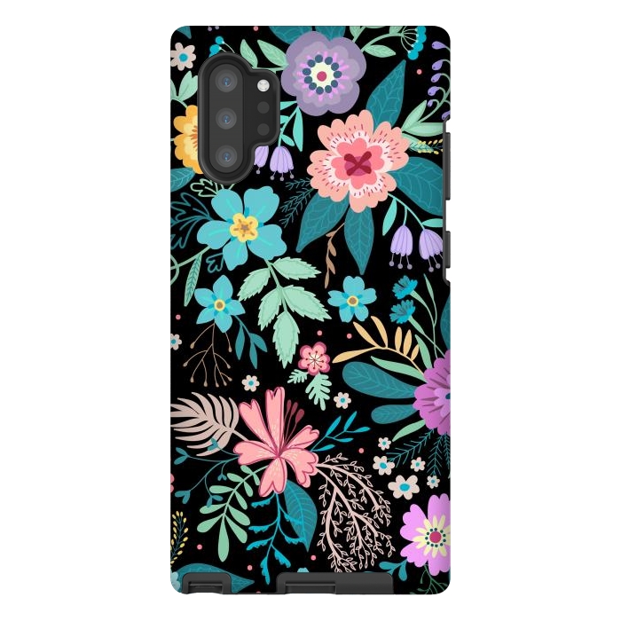 Galaxy Note 10 plus StrongFit Amazing Floral Pattern With Bright Colorful Flowers by ArtsCase
